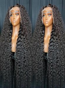 Lace Wigs 40 Inch Peuvian 13x6 Deep Wave Front Human Hair Water Curly Frontal Wig For Women Pre PluckedLace7288409