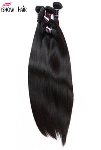 IShow Malaysian Virgin Hair Extensions Water Straight 10 PCS Peruansk kroppsvåg Löst mänskliga hårbuntar för kvinnor alla åldrar 828in3711142