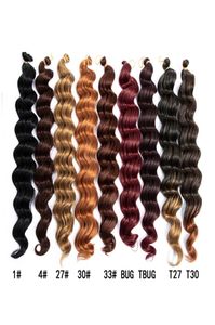 20 дюймов, глубокая волна, объемные синтетические волосы для наращивания, 80 г шт., плетение крючком, косички для волос, бордовый цвет, глубокая волна, объемные волосы LS03Q8754245