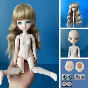 Fashion DIY 30cm Handmade Makeup Doll Multijoint Moveable 16 Bjd with 3 Pairs Eyes Kids Girls Toy Birthday Gift 240301