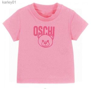 T-shirt Cute Summer Baby Boys Girls T-shirt di marca Lettere stampate T-shirt a maniche corte per bambini in cotone per bambini Cartoon Bear Child Tops Tees 240306