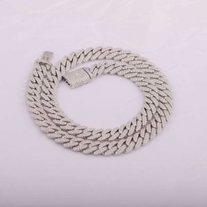 Luxurious Moissanite Diamond 925 Sterling Silver Cuban Chain for Men Cuban Linked Iced Out Hip-hop Style Custom Chain