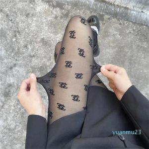 Yoga Outfit Women Black Sexy Flocking Letters Seamless Sheer Pantyhose Tights Japanese Plus Size Fishnet Stocking Gothic Streetwear Hosiery