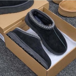 Kvinnors tasman tofflor stövlar vinter plysch casual varm äkta läder slip-on bomullsstövlar