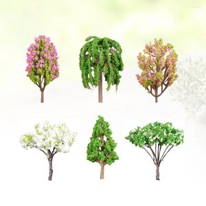 Flores decorativas brinquedos verdes simulação árvore mini árvores decorações de jardim variedade para micro paisagem