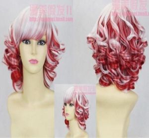 cos wig new harajuku riled red and white palace volume hair6303872