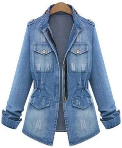 Bahar Sonbahar Yeni Noble Stars Lady Streetwear Denim Ceketler Mavi Patchwork Cep Düğmeleri Yüksek Kaliteli Pamuklu Tuttleneck4055860