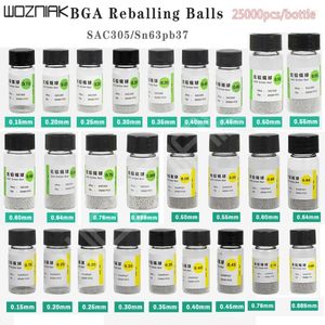 Professional Hand Tool Sets 25000pcs/1bottle 0.2 0.3 -0.65 Mm BGA Reballing Balls For IC Chip Solder Ball Tin Material Welding Beads