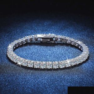 Pendant Necklaces 2Mm-5Mm Vvs Moissanite Diamond Tennis Bracelet For Womens 925 Sterling Sier Lab Grown Drop Delivery Jewelry Pendant Dhd4D