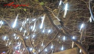Cordas 30cm 144 LED 50cm 240LED Luz Chuva de Meteoros Caindo Chuva Gota Neve Queda Xmas String Luzes Ao Ar Livre Árvore 8tubesset3409624