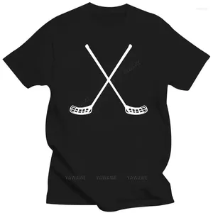 Herren-Tanktops für individuelle T-Shirts, regelmäßige gekreuzte Unihockeyschläger, O-Ausschnitt, kurzärmeliges T-Shirt für den Sommer, cooles, lustiges Marken-T-Shirt