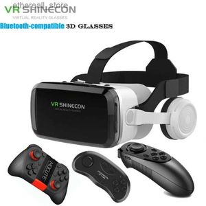 Dispositivos VR/AR SHINECON Mil Óculos VR Espelho Mágico G04BS Fones de ouvido Bluetooth 3D Capacetes de Realidade Virtual Smartphone + Joystick Q240306