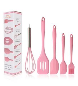 5PCSSet Silicone Cooking Tool Sets Egg Beater Shovel Spatula Oil Brush Nonstick Kitchenware Kitchen Utensils Sets with Box T20048228586