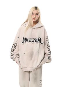 Erkek Hoodies Sweatshirts Büyük boyutlu retro kaydırma ve hurdaya Çöp Stili Graffiti Graffiti Hooded Sweater Erkekler ve Erkekler Sonbahar/Kış Moda Marka Çift