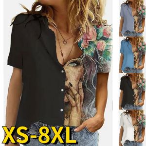 Shirt 2023 Summer Hot Selling Slim Sle Smplette Single Cucioni Stampa Shirt Women Office Fashion Shirt Spring Lady Collar