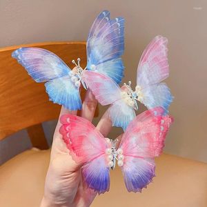 Dog Apparel Pet Hair Accessories Colorful Glitter Butterfly Clips Cute Hairpins For Cat Yarn Bows Hairgrip Barrettes