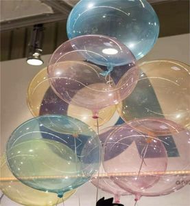 Crystal Bobo Ball Dekoracja wielokolorowa balon ślub ślub urodziny jasny kolor balony 18 -calowe kolorowe przezroczyste nadmuchiwane piłki 2029033832