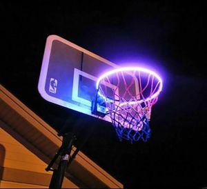 LED Solar SensorActivated Light Strip Basketball Hoop Rim Attachment Helps Shoot At Night Lamp7822399