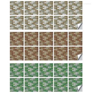 Wall Stickers 10pcs Self Adhesive Tile DIY Backsplash Floor Sticker Home Decor N1HA