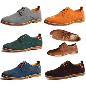 New Men 's Casual Shoes 45 스웨이드 가죽 신발 46 47 큰 남자 신발 레이스 업면 39