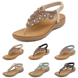 Bohemian Sandals Women Kaptaki klin gladiator sandałowy damski elastyczne buty plażowe buty sznurki kolor41 gai sps