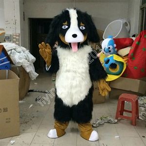 Profesjonalny niestandardowy uroczy, długi futrzany pies Mascot Costume Carnival Party Performance Fancy Dress for Men Kostium na Halloween