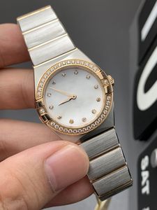 ZP Factory Relógios femininos Constellation 28MM Relógio de designer Relógio de diamante Quartzo Grande reserva Mostrador de safira de alta qualidade Relógio de presente de festival à prova d'água profundo