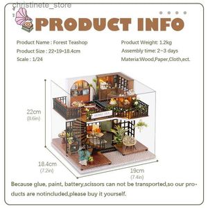 Architettura/Casa fai da te Casa delle bambole fai da te Mobili in miniatura Kit di costruzione di case delle bambole con luci Modello di copertura antipolvere Giocattoli per bambini Regalo di compleanno