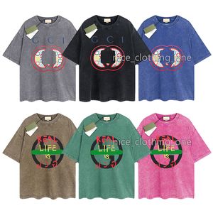 Herren Designer Gu T-Shirt Vintage Retro Washed Shirt Luxusmarke T-Shirts Damen Kurzarm T-Shirt Sommer Kausal T-Shirts Hip Hop Tops Shorts Kleidung Verschiedene Farben-79