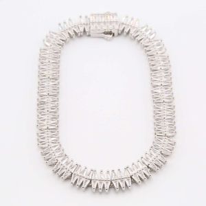Wholesale Custom 925 Sterling Silver Trapezoid Vvs Moissanite Diamond Cuban Chain Fine Jewelry