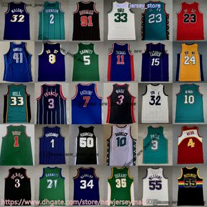 Classic Retro Basketball 2 Larry Johnson Jersey 30 Stephen Curry Tyrone Muggsy Bogue Alonzo Mourning Derrick Rose Scottie Pippen Dennis Rodman Nowitzki Jerseys