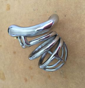 Senaste kurva snap ring design manlig liten rostfritt stål kuk bur penis ringbälte enhet vuxen bdsm produkter sex leksak s0516739407