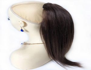 Longo cordão reto cabelo humano rabo de cavalo 4 marrom escuro cru virgem indiano clipe em extensões para preto feminino pônei ajustável ta1081841