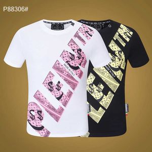 Fashion Men's T-Shirts brand Philippe brand summer PP mens short sleeve skull head hot drilling cotton T-shirt{category}XD17XD17