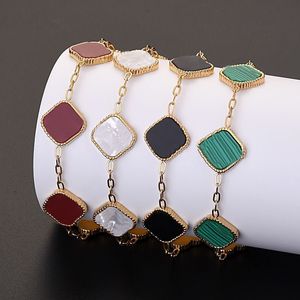 سوار سوار Clover Goldry Gold Bracelet Gome Hight Four Leaf Luxury Luxury Fresh Jewelery Jewelery Desumper