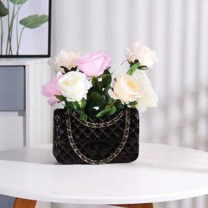 Hause Weiße Frauen Tasche Harz Blumentopf Ornamente Marke Handtasche Vase Skulptur Handwerk Ornament Wohnzimmer Dekor Großhandel