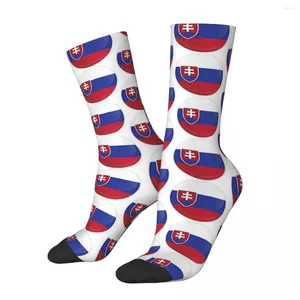 Herrensocken, Slowakei-Flagge, Harajuku, schweißabsorbierende Strümpfe, ganzjährig, Zubehör für Unisex-Geburtstagsgeschenk