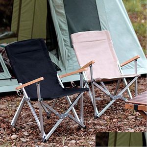 Camp Furniture Outdoor Folding Chair Portable Stainless Steel 600D Oxford Tyg Collapsible Seat For Fishing Picnic Beach Tralight Dr Dhn0m