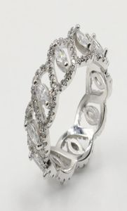 Größe 510 Funkelnder Modeschmuck 925 Sterling Silber Marquiseform Weißer Topas CZ Diamant Damen Ehering für Liebhaber7538103