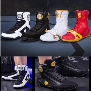 Sapatos de boxe homens botas de luta de boxe alta superior luta luta sapatos homem sapatos de boxe esportes ginásio gai