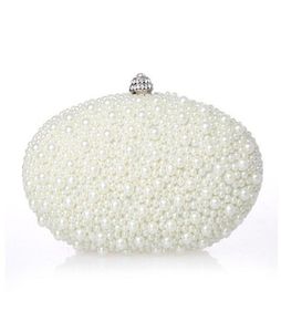 New Arrival 2016 Ivory Red Black Pearls Bridal Handbags For Women Cheap High Quality Hobos Diamonds Wedding Party Clutch Bags EN605739691