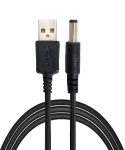 USB till DC -portladdningskabel med 35 mm 5V strömkabel vinklad rak svart27356404368803