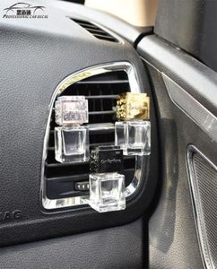 Square Bottle Automobile Air Conditioner Clip Tom Glass Bottle Auto Air Freshener for Lady Car Ornament3110784