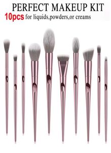 Våta och vilda borstar Set 10st Rose Gold Makeup Brush Eyeshadow Powder Contour Brush Sats Beauty Cosmetics Tools Borst Foundatio2226912