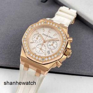 Classic Wrist Watch Tactical Wristwatch AP Royal Oak Offshore Series 26231or Rose Gold White Plate Folding spänne Womens Fashion Leisure Business Sports Machinery
