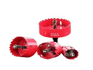 Red Hole Saw Drill Bit Cutter Metal Borrs Bits M42 HSS Steels Drilling Kit öppnare snickeri Tools Holesaw för Wood Steel1063407