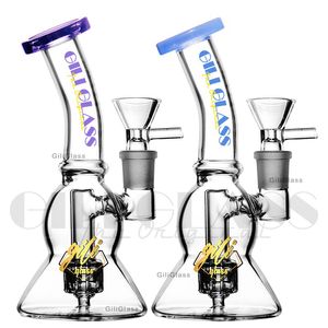 5.5 inç mini dab teçhizat hassas çift katmanlı lastik farikalı perclatör cam su bong kuvars tırnak geri dönüşüm borusu yağ kuleleri sigara boruları