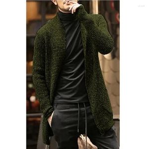 Men's Sweaters Autumn And Winter Products Clothing Casual Cardigan Korean Open Style Long Sleeve Slim Mid-Length Co