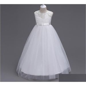 Mädchenkleider Mädchenkleider Sonderangebot-Hübsches, mit Schleife verziertes langes Blumenmädchenkleid/Kinderkleid/Prinzessin-Performance-Kleid Dh7Ok