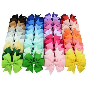 Craft Tools 1000Pcs/Lot 40 Colors Solid Grosgrain Ribbon Bows Clips Hairpin Girls Hair Clip Birthday Gift For Children Wholesale Drop Dhw5I